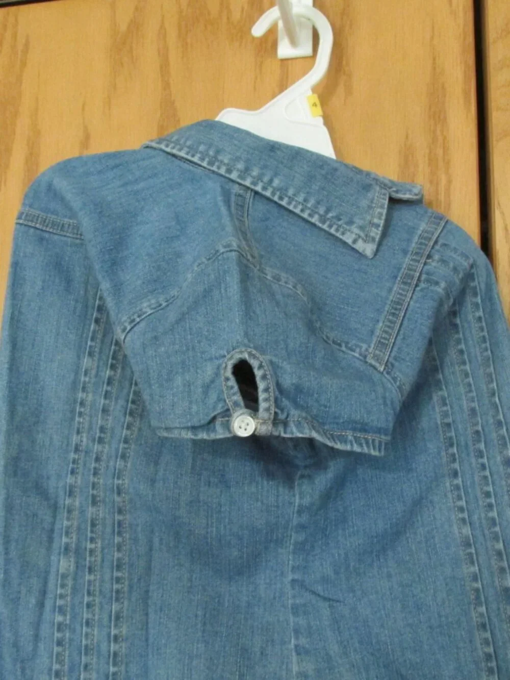 OLD NAVY GIRL'S SIZE 12 SHIRT STRETCH DENIM CAP SLEEVES TOP WESTERN COASTAL COWG